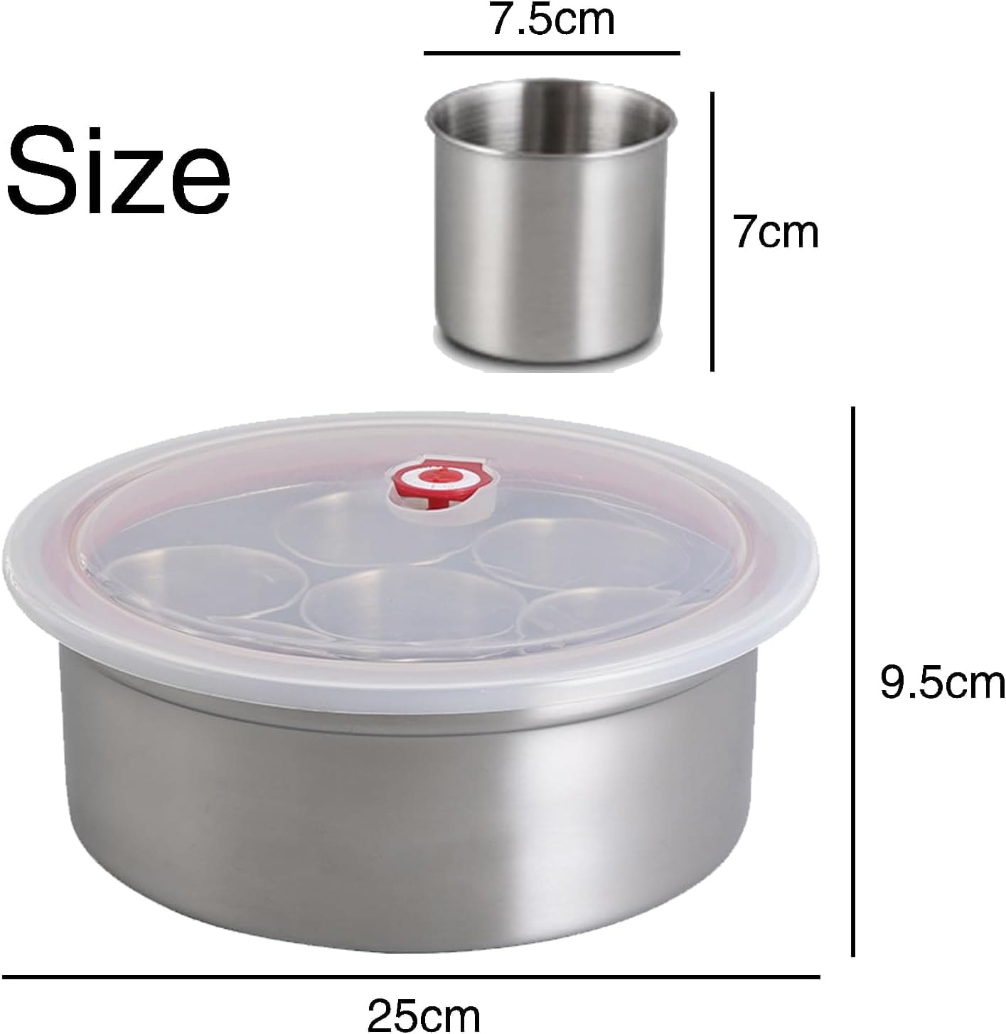 7 Grid Steel Spice Box With Spoon, Kitchen Household Masala Dabba, Stainless Steel Seasoning Box, Round Spice Jar with Transparent Lid, Multifunctional And Elegant Spice Box