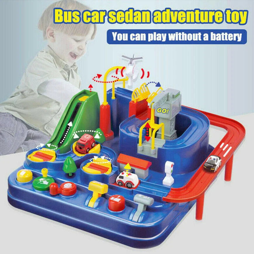 Car Racing Track Toy, Car Rescue Adventure Rail Track Toy, Brain Racing Educative Interactive Table Game, City Rescue Preschool Toy Vehicle, 3 To 6 City Car Racing Puzzle Toy, Preschool Educational Car Games Gift Toys