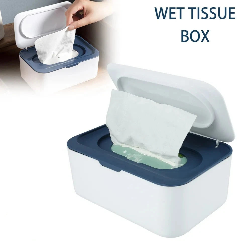 Wet Tissue Box, Flip Top Dry Tissue Napkin, Portable Home Napkins Dispenser, Dustproof Plastic Mask Organizer Holder, Multifunctional Sundries Storage Box, Moist Toilet Paper Box