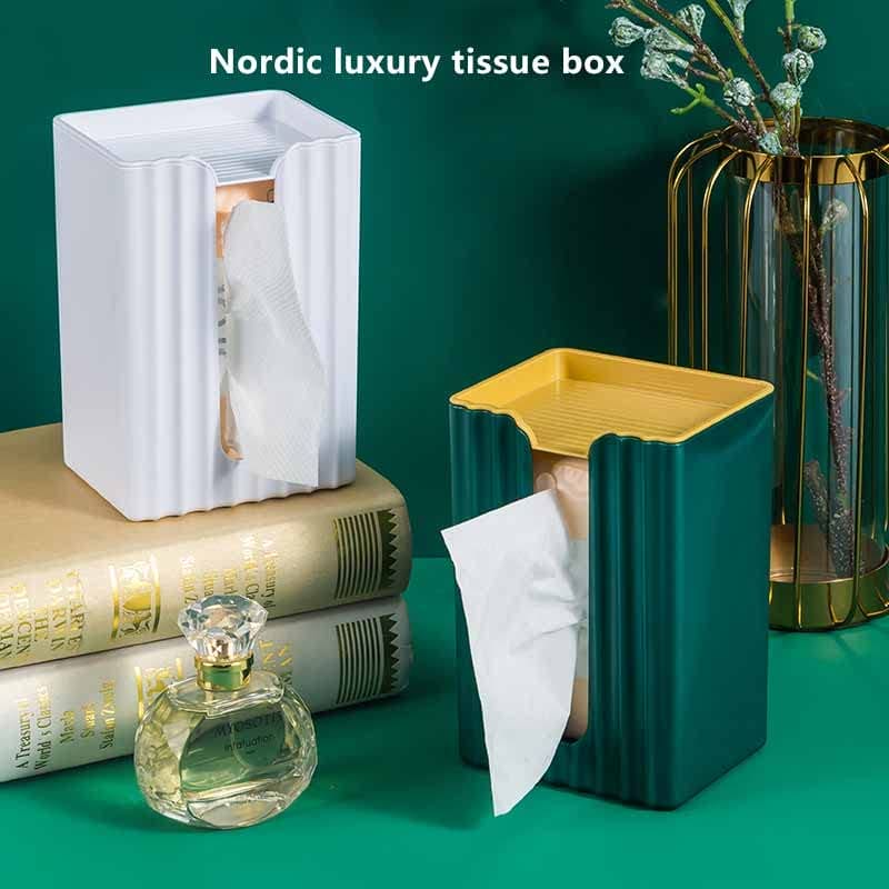 Funky Facial Tissue Box, Wall Mounted Napkin Holder, Self Adhesive Simple Paper Shelf, Nordic Luxury Tissue Box, Rectangular Plastic Tissue Paper Holder, Tissue Storage Box with Storage Shelf, Folded Hand Towel Dispenser