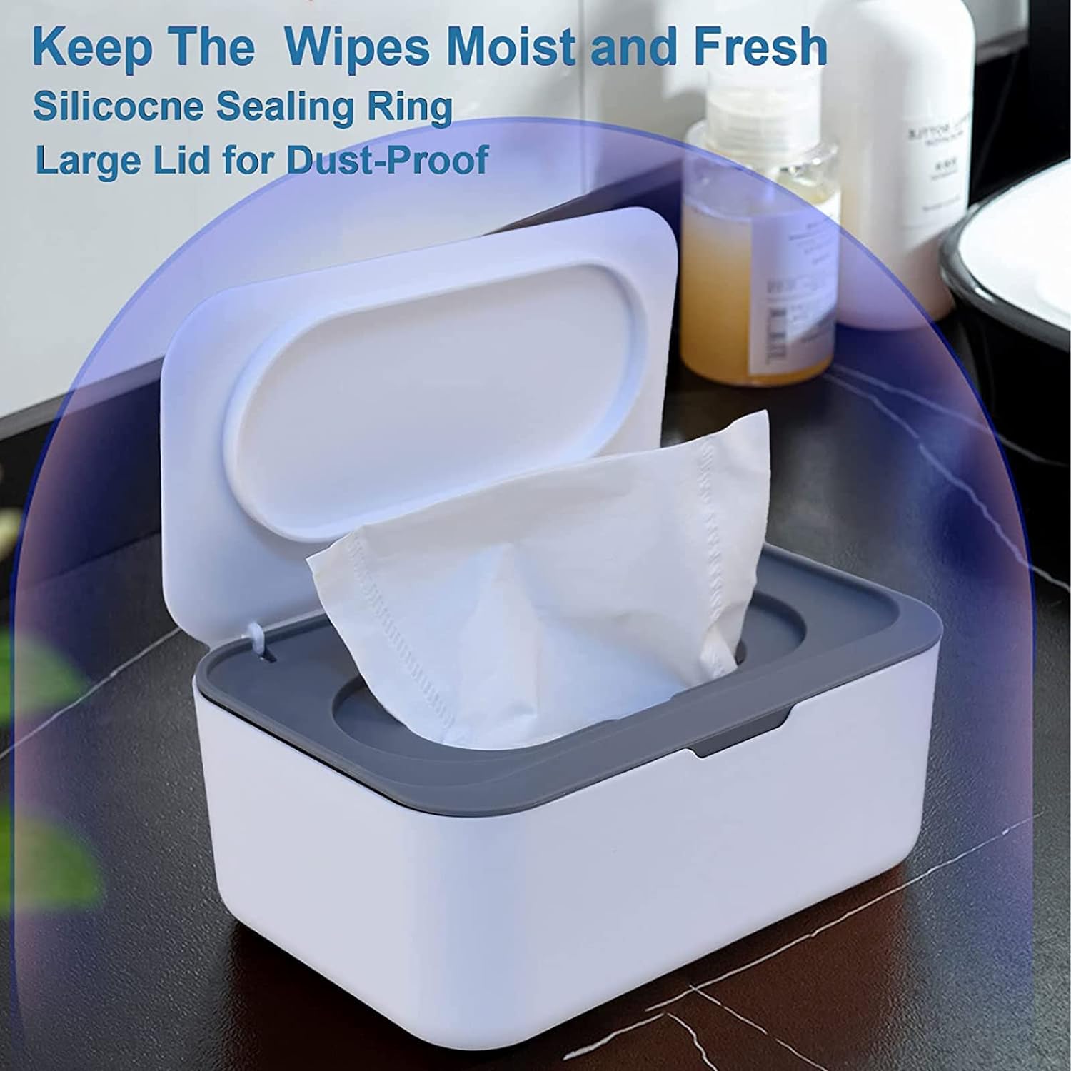 Wet Tissue Box, Flip Top Dry Tissue Napkin, Portable Home Napkins Dispenser, Dustproof Plastic Mask Organizer Holder, Multifunctional Sundries Storage Box, Moist Toilet Paper Box