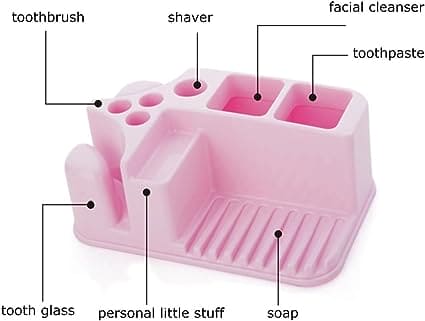 Rinsing Toothbrush Soap Holder, Bathroom Drain Holder Storage Box, Multifunctional Rectangular Toothpaste Holder Storage Rack, Toothpaste Toothbrush Soap Rinsing Mug Drainer