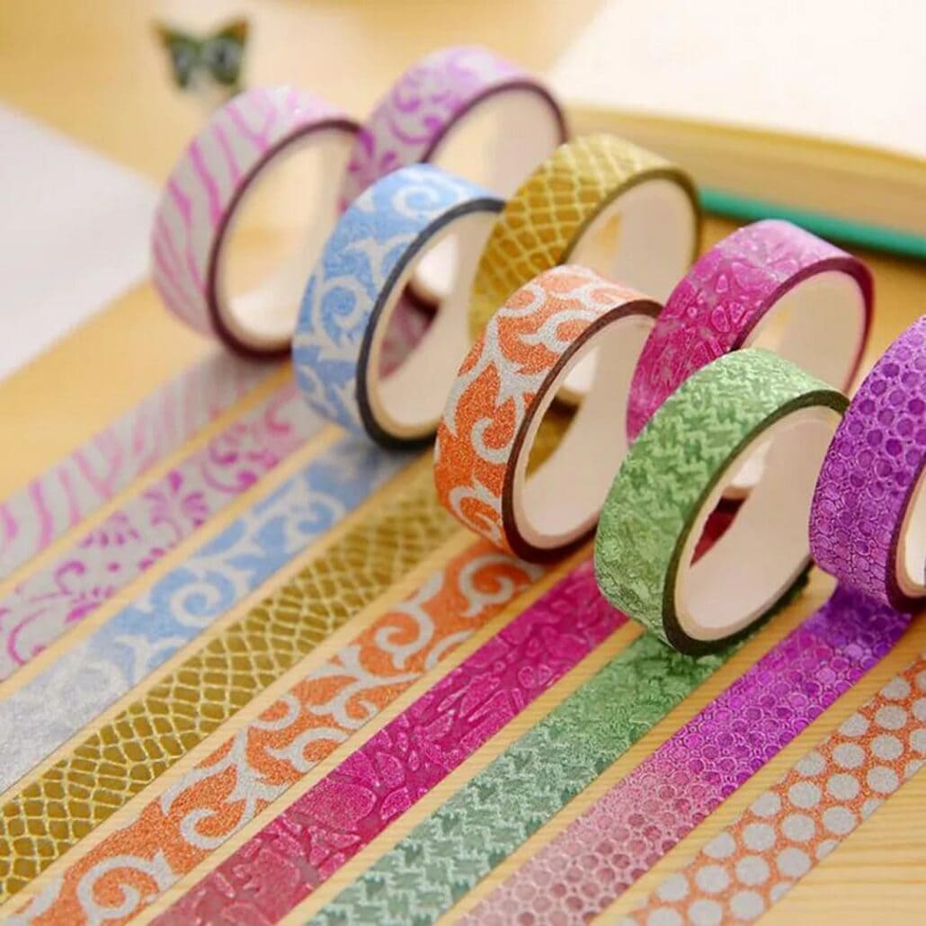 Set of 51 Decorative Tape, Art Washi Tape Storage Box, Multi Design St ...
