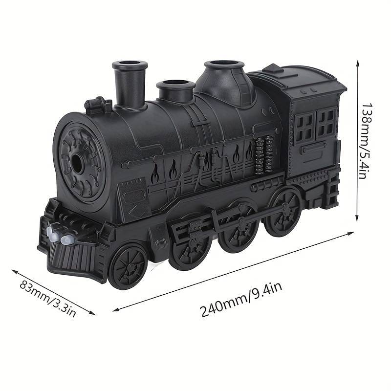 Black Train Diffuser, Train Steam Humidifier, Ultrasonic Cool Mist Air Humidifier, Fragrance Essential Oil Aroma Diffuser, Creative RC Air Freshener with LED Lamp, Circle Dispensing Essential Oil Perfume Machine