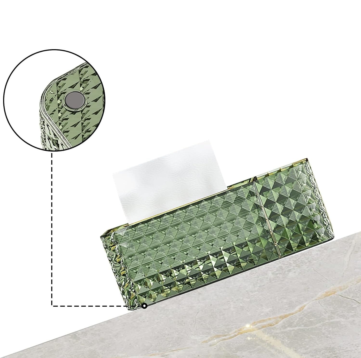 3 Compartment Diamond Tissue Box, Sundries Makeup Paper Storage Box, Napkin Remote Control Storage Box, Spring Tissue Paper Box, Crystal Rectangular Scarf Box