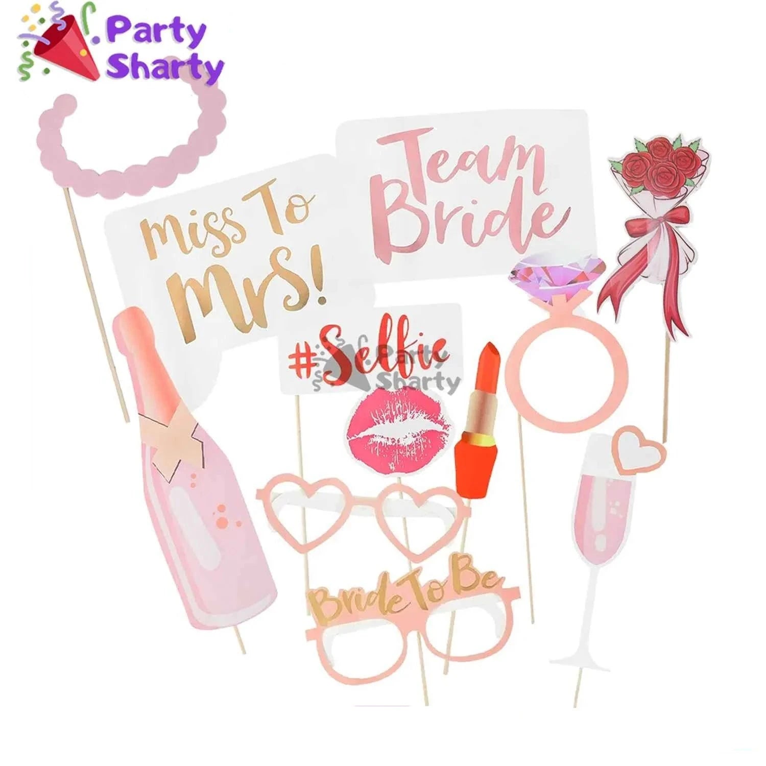 12 Pcs Bride To Be Props, Bridal Shower Photo Booth Props, Wedding Party Celebration Props, Bride to Be Props for Bachelorette Party