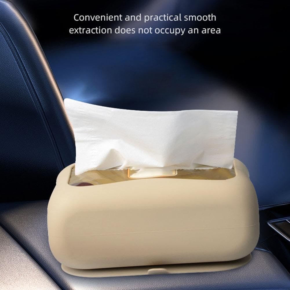 Silicone Tissue Holder Cover, Suction Cup Napkin Storage Cover, Punch Free Tissue Box With Sucker, Foldable Square Napkin Tissue Cover, Universal Refillable Rectangle Tissue Dispenser