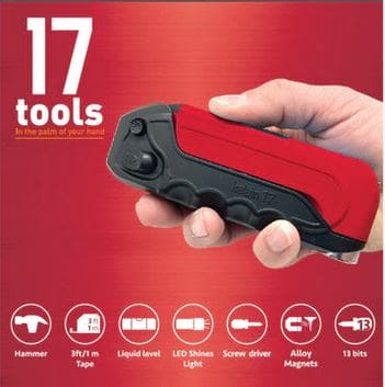 17 In 1 Clever Buddy, Everyday Multitool With Flashlight, Kelvin Multi Tool Gadget, Home Repair Tool Set