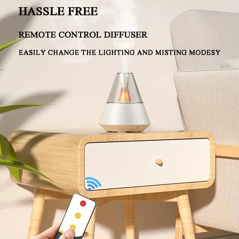 Volcano Room Diffuser, USB Air Humidifier, Retro Light Air Freshner, 150ML Essential Oil Diffuser, Remote Control Aromatherapy Humidifier, Ultrasonic Cool Mist Maker Frogger, Candlelight Fragrance Scent Dispenser, Home Car Bedroom Table Humidifier