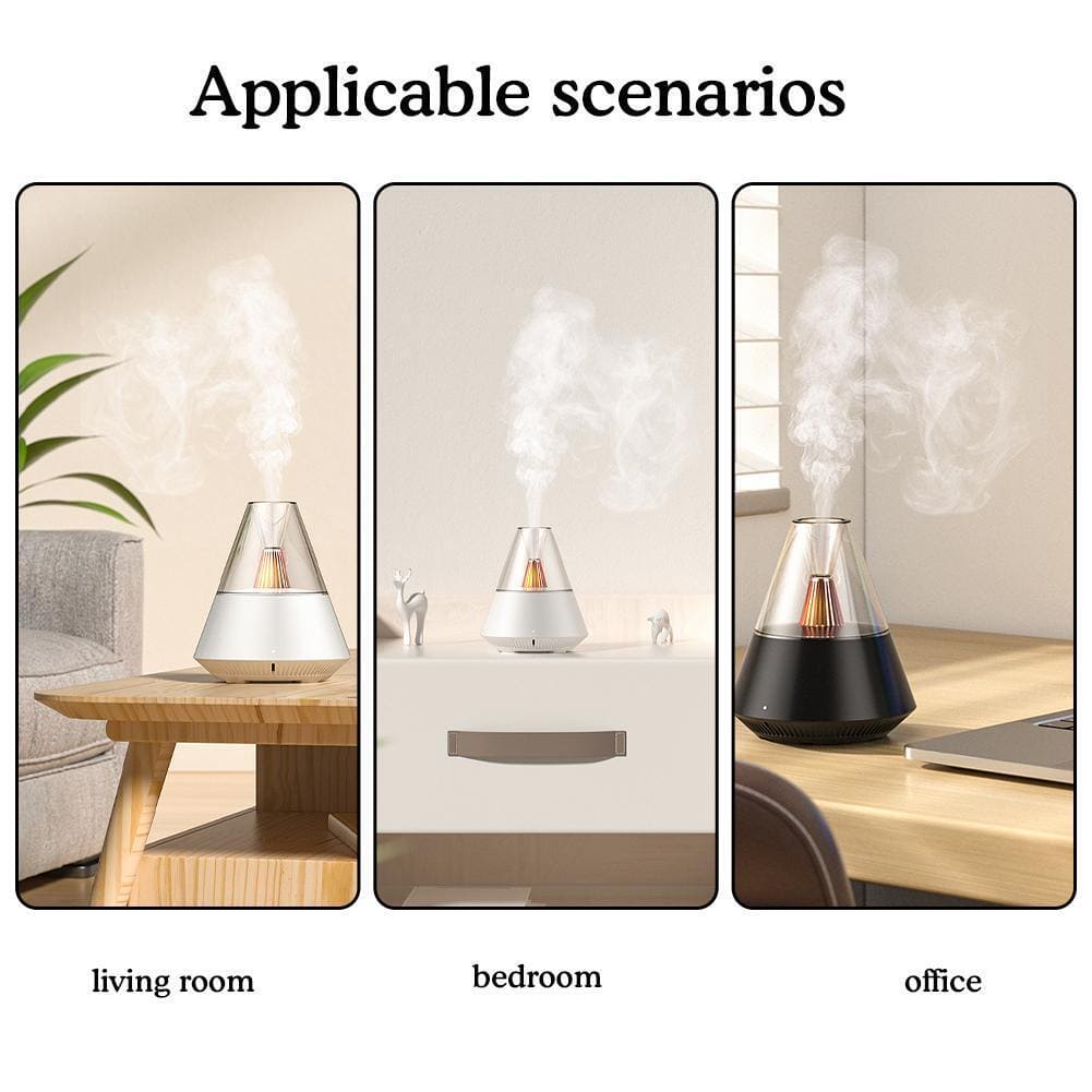 Volcano Room Diffuser, USB Air Humidifier, Retro Light Air Freshner, 150ML Essential Oil Diffuser, Remote Control Aromatherapy Humidifier, Ultrasonic Cool Mist Maker Frogger, Candlelight Fragrance Scent Dispenser, Home Car Bedroom Table Humidifier