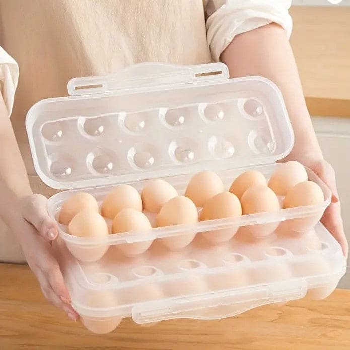 10 Grid Snap On Egg Box, Stackable Egg Storage Box With Lid, Transparent Freestanding Egg Tray, Anti-Collision Egg Fresh Box With Lid, Clear Stackable Egg Storage Container