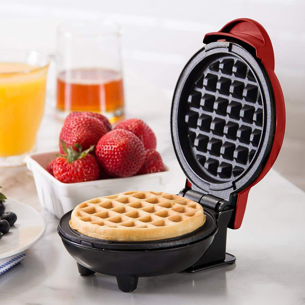 Mini Mighty Waffle Maker, Electric Waffles Maker Machine, Breakfast Dessert Baking Machine, Portable Non Stick Waffles Maker, Calf Crossing Foldable Waffle Pancake Maker, Electric Cake Maker For Pancakes Cookies Non Stick Coating