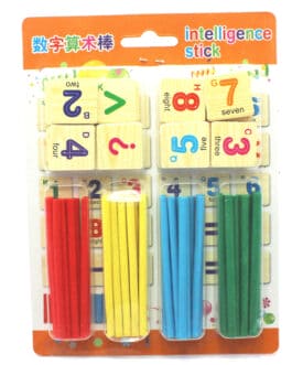 Intelligence Stick Game, Math Learning Block with Sticks, Wooden Counting Block Stick, Wooden Mathematical Intelligent Stick & Numbers
