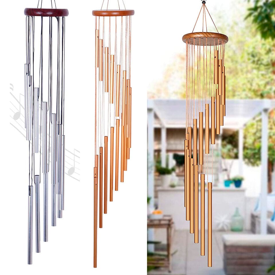 S Shape Musical Wind Chime, 12 Tubes Metal Musical Wind Chimes, Aluminum Soothing Musical Bell, Outdoor Yard Decoration Large Wind Chimes Bells, Musical Wind Pendant Bells Decor for Home Office, Nordic Classic Handmade Ornament Garden Patio