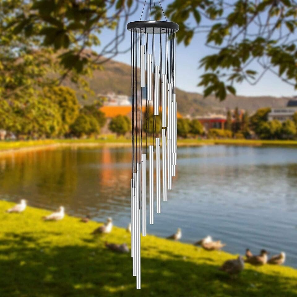 S Shape Musical Wind Chime, 12 Tubes Metal Musical Wind Chimes, Aluminum Soothing Musical Bell, Outdoor Yard Decoration Large Wind Chimes Bells, Musical Wind Pendant Bells Decor for Home Office, Nordic Classic Handmade Ornament Garden Patio