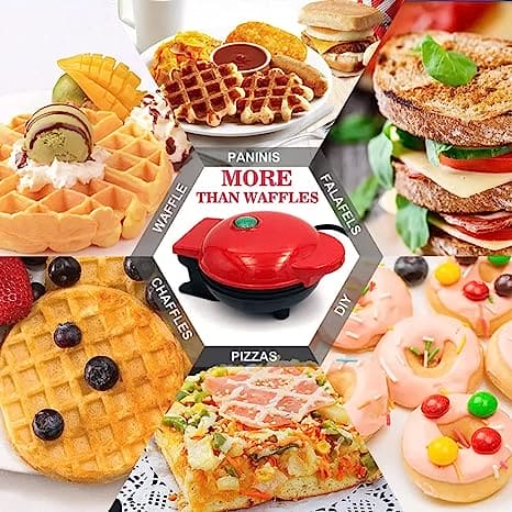 Mini Mighty Waffle Maker, Electric Waffles Maker Machine, Breakfast Dessert Baking Machine, Portable Non Stick Waffles Maker, Calf Crossing Foldable Waffle Pancake Maker, Electric Cake Maker For Pancakes Cookies Non Stick Coating