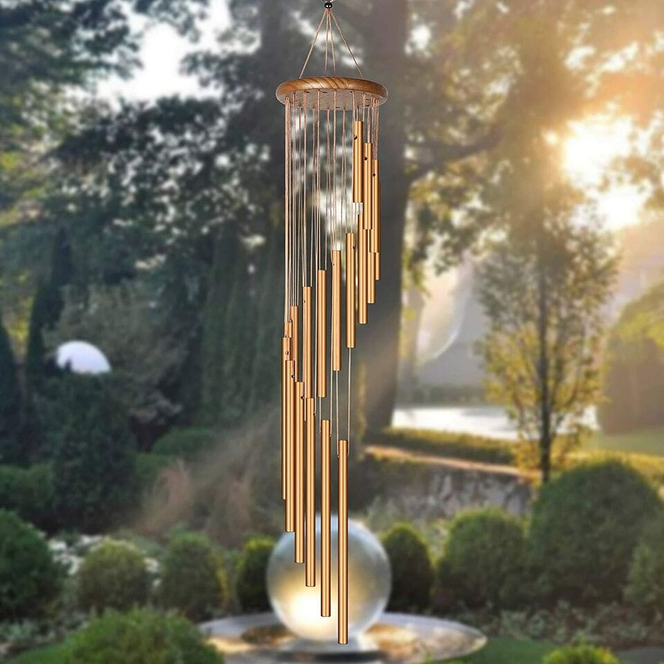 S Shape Musical Wind Chime, 12 Tubes Metal Musical Wind Chimes, Aluminum Soothing Musical Bell, Outdoor Yard Decoration Large Wind Chimes Bells, Musical Wind Pendant Bells Decor for Home Office, Nordic Classic Handmade Ornament Garden Patio