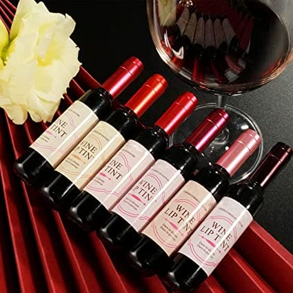 Set Of 6 Wine Bottle Lip Gloss, Waterproof Long Lasting Lip Tint, Wine Bottle Stained Matte Lip Gloss, Liquid Lip Glaze, Hydrating Lip Gloss
