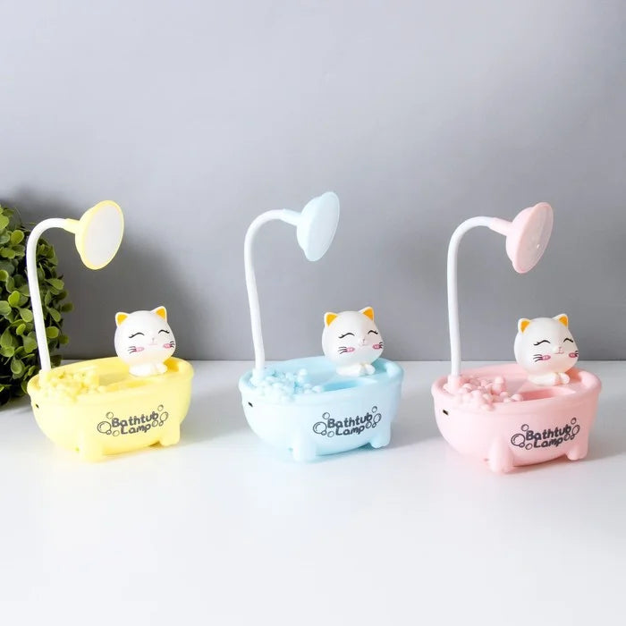 3 In 1 Bathtub Table Lamp With Sharpener, Cartoon Bathtub LED Study Lamp, Bathtub Lamp For Kid With Sharpener, Portable LED Study lamp, Study Reading Desk Lamp