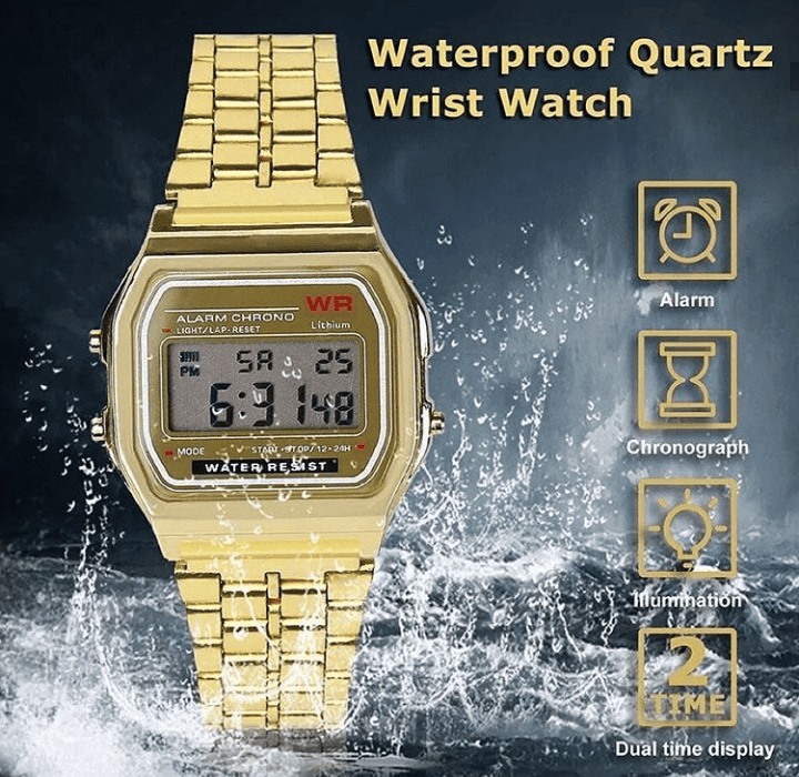 New Retro Classic LED Stainless Steel Digital Unisex Watch – eveen.pk