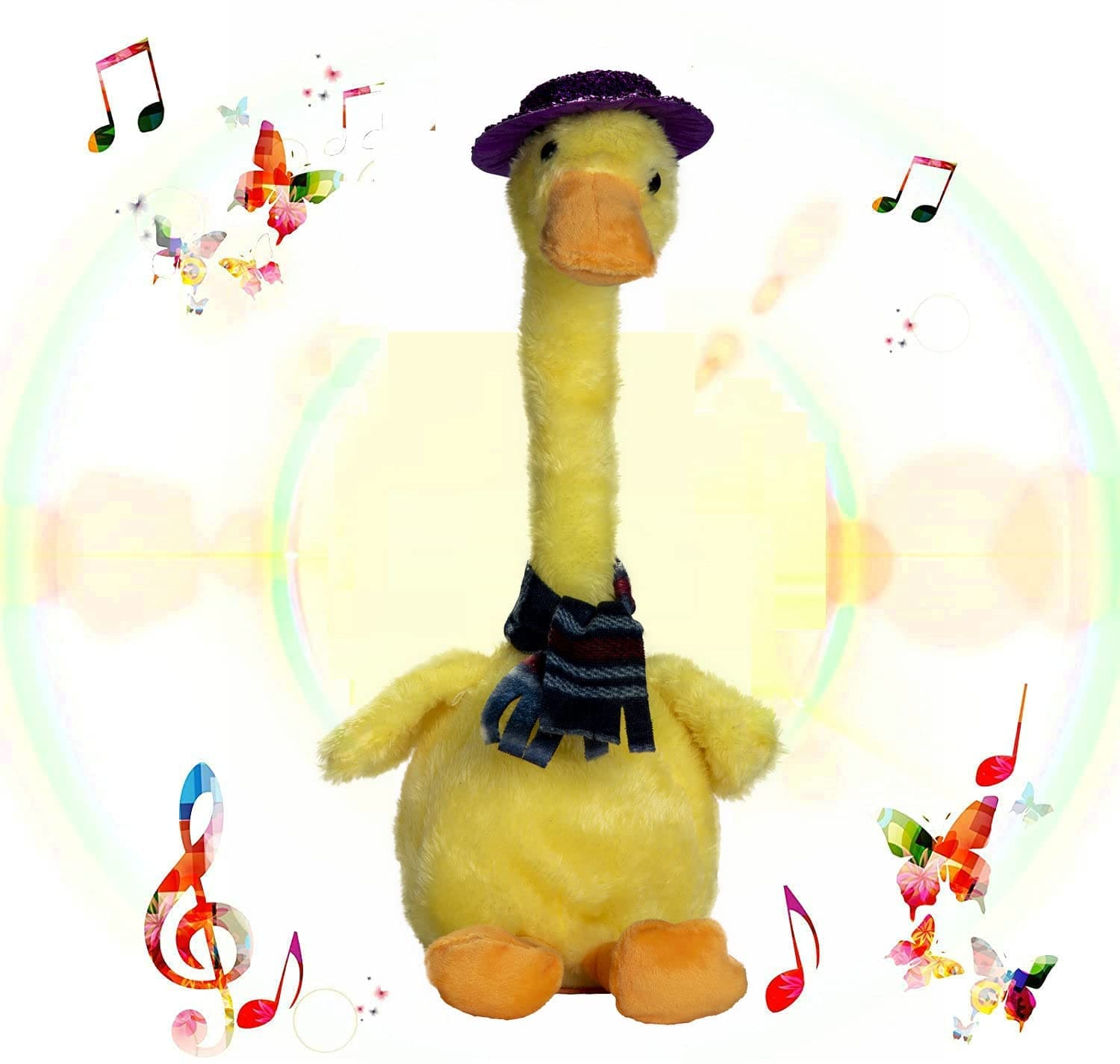 Lovely Talking Toy Dancing Duck, Electronic Dancing Ducks with Funny Clothes, Duck Plush Toy, Luminous Recording Learning to Speak Twisting Kid Toy, Speak Talk Sound Record Repeat Toy, Kids Education Toy