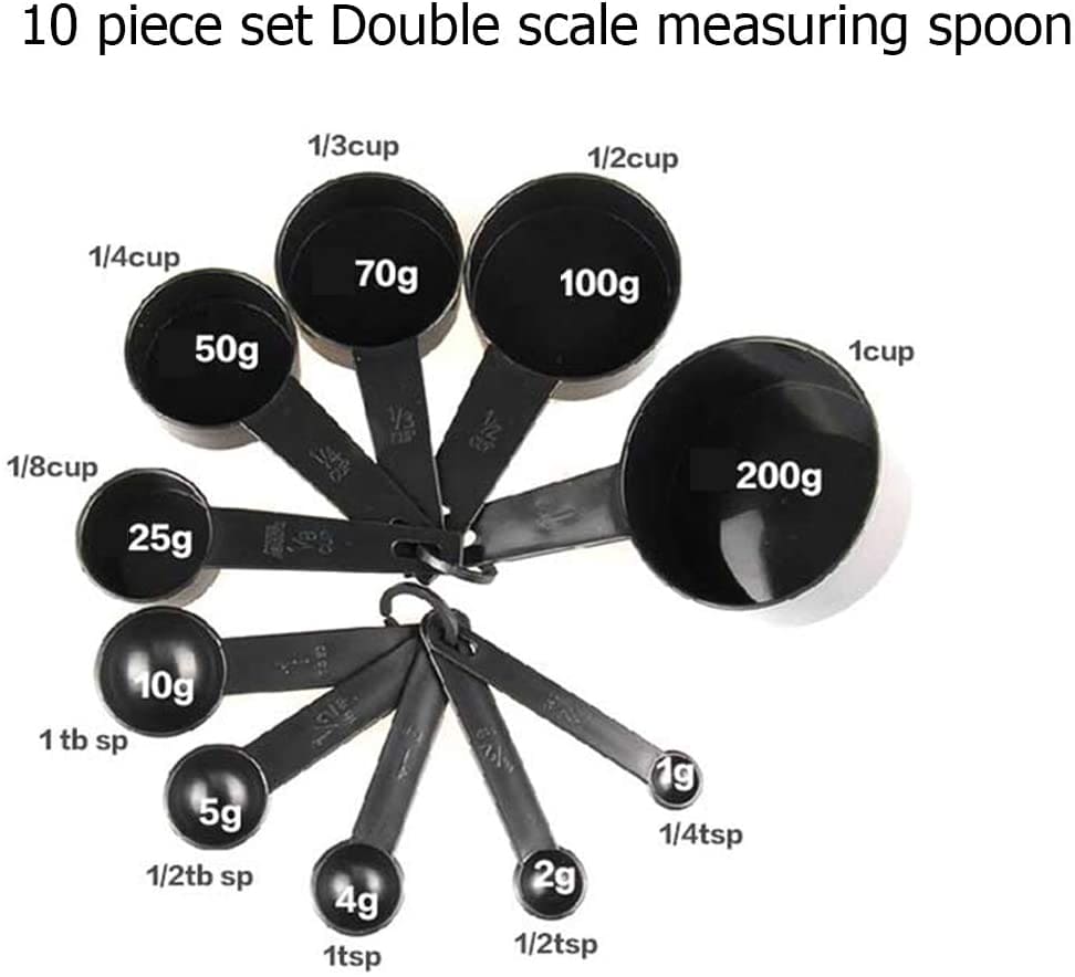 Set of 10 Kitchen Measuring Spoons, Measuring Cups