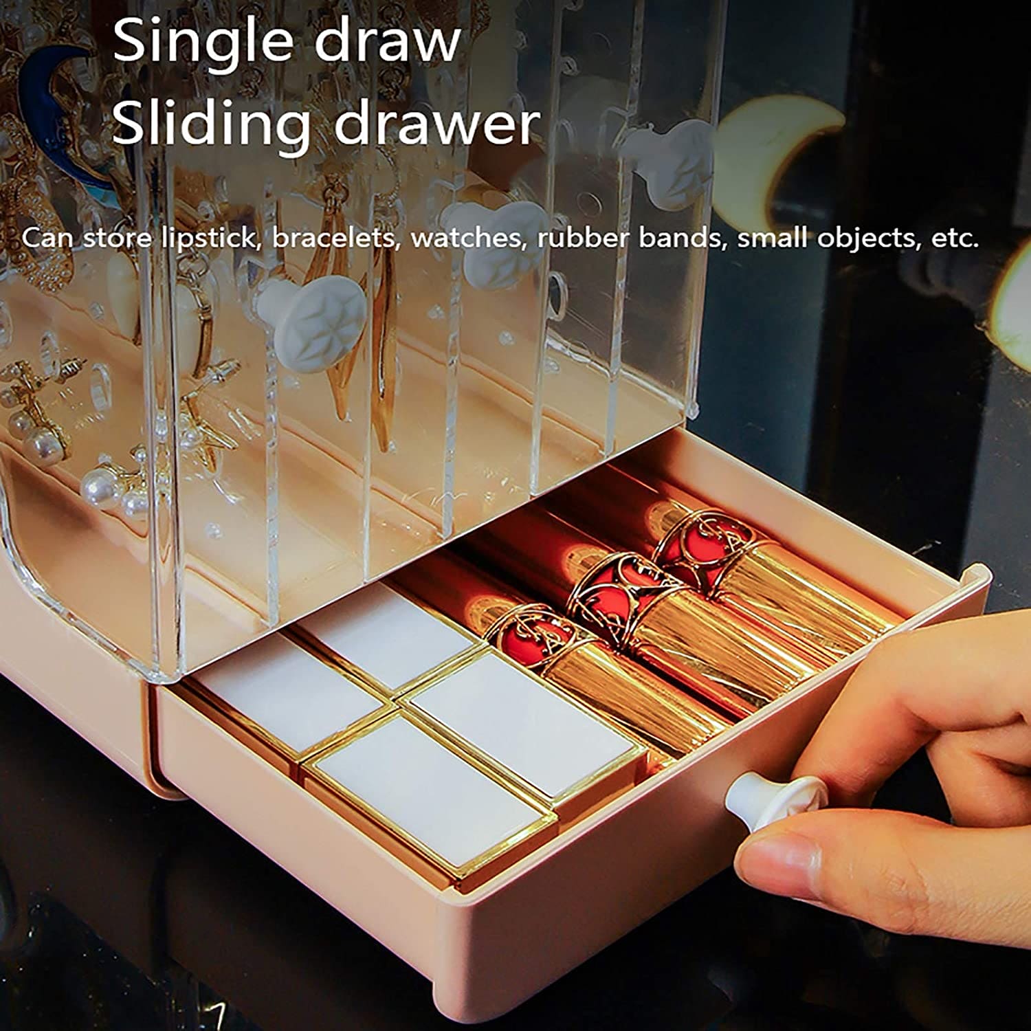 Portable Jewelry Storage Box, Acrylic Earrings Display Stand, Transparent Jewelry Holder