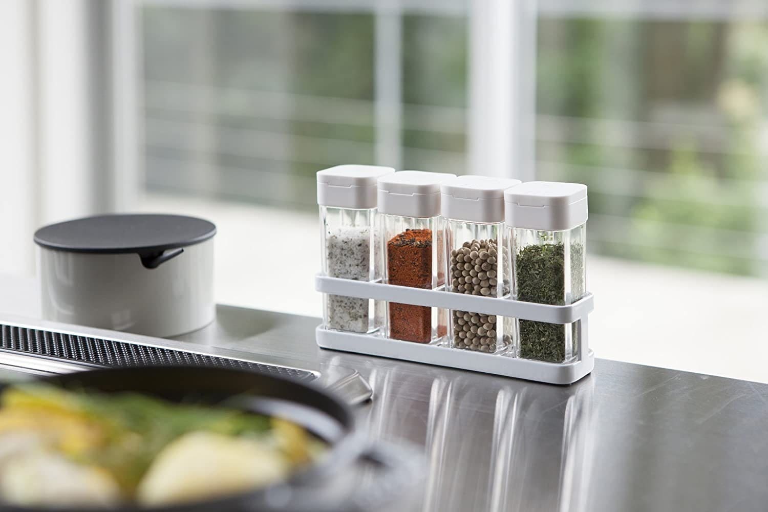 4 Pcs Spice Bottles With Rack, Seasoning Shaker Box, Transparent Storage Containers For Salt, Spices & Herbs