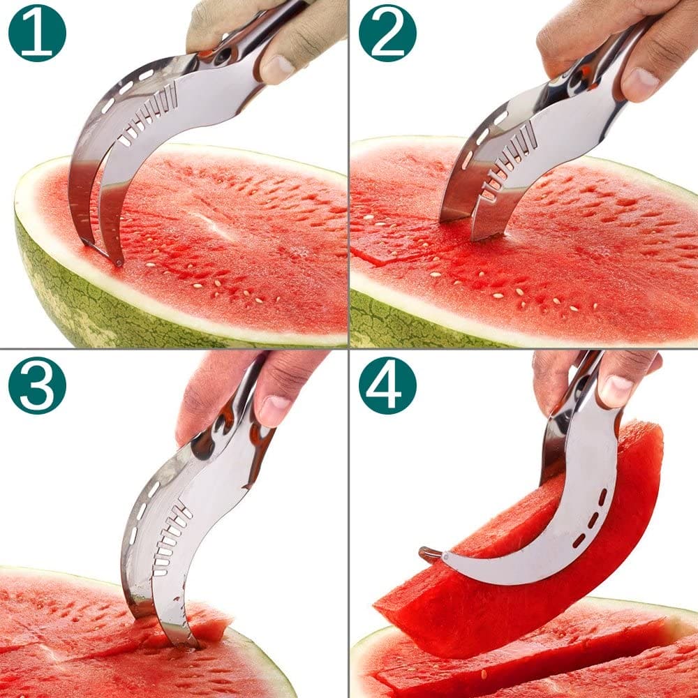Stainless Steel Watermelon Slicer, Fruit Corer, Stainless Steel Fruit Cutter, Watermelon Knife