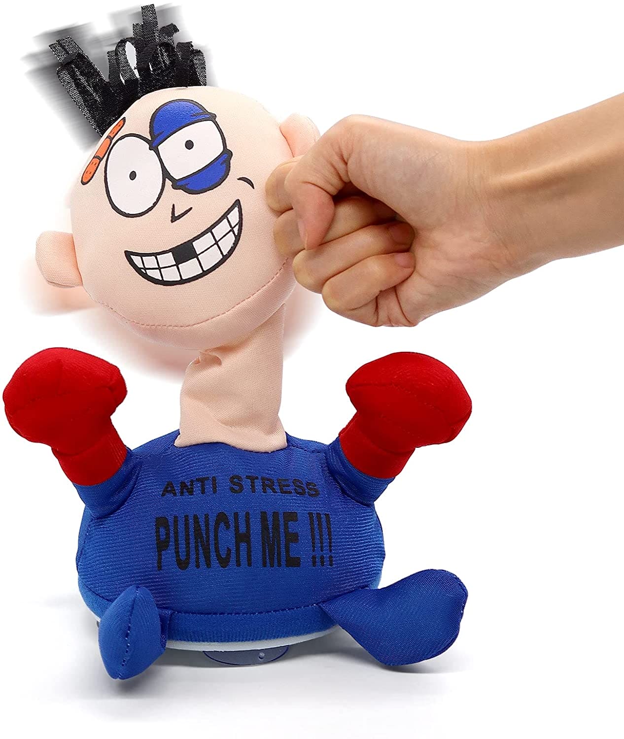 Funny Electronic Punch Me Anti Press Doll, Desktop Stress Relief for Adults Interactive Toy, Funny Children Boxing Toys, Punch Me Electric Plush Toys, Girls Creative Vent Screaming Doll, Punching And Screaming Sound Vent Toys, Cute Stuffed Toy