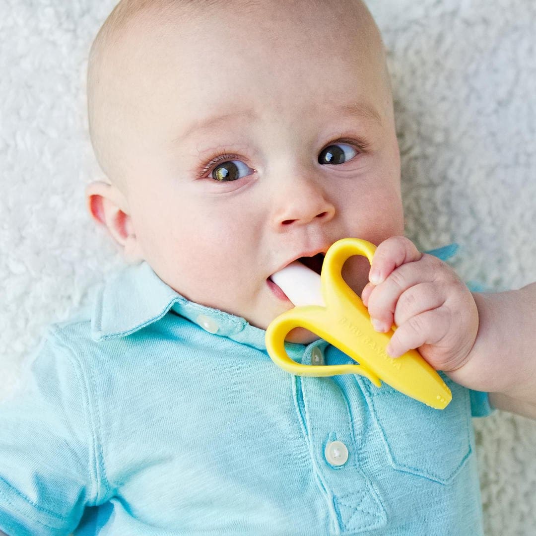 Baby Banana Teething Toothbrush, Training Teether For Infants, Silicone Pain Relief Teether