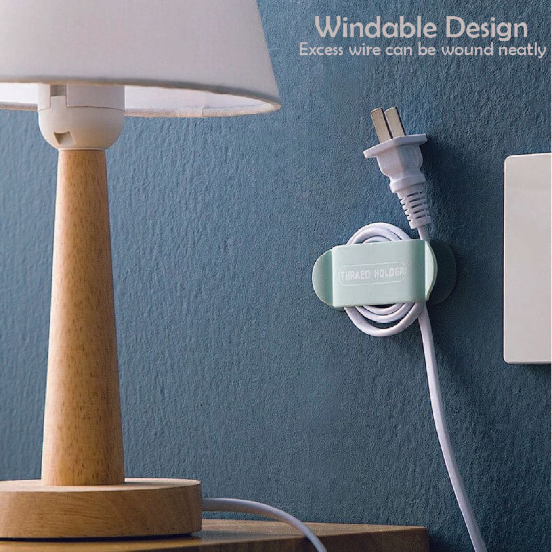 4 pcs Punch Free Self Adhesive Wall Cable Holder, Hook Organizer, Multi-Function Hanger Cord Winder Bracket, Wall Mounted Cable Grips