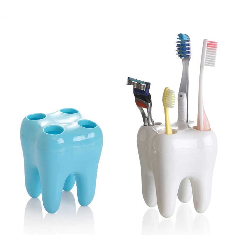 4 Hole Tooth Style Toothbrush Holder Toothbrush Holder Toothbrush Shelf Bracket Container Bathroom Accessories Set