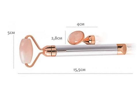 New 2 In 1 Flawless Contour, Flawless Jade Roller, Micro Vibrating Facial Roller And Massager, Automatic Facial Vibrate Face Massager, Electric Pink Rose Quartz Facial Massager, Vibrating Face Body Massage Tool, Skin Care Lift Tightening Women Beauty Bar