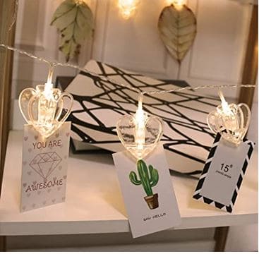 10 Pcs Led Photo Clip String Lights, Outdoor Heart-Shaped Fairy Lights, Curtain String Light Heart Shaped LED String Lights