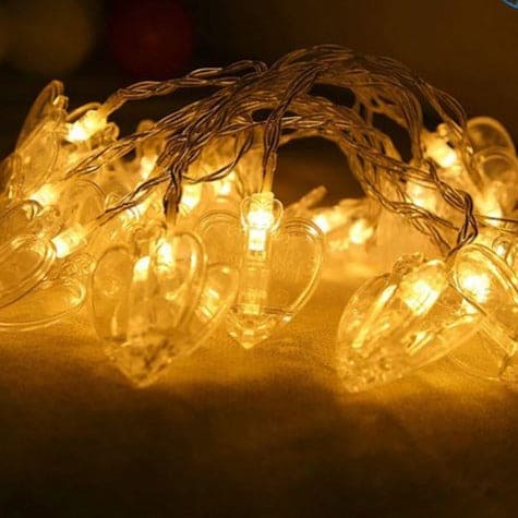 10 Pcs Led Photo Clip String Lights, Outdoor Heart-Shaped Fairy Lights, Curtain String Light Heart Shaped LED String Lights