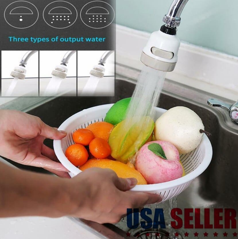 Water Saving Faucet, 360˚ Degree Kitchen Rotatable Faucet Sprayer, Head Universal Anti Splash Tap Booster
