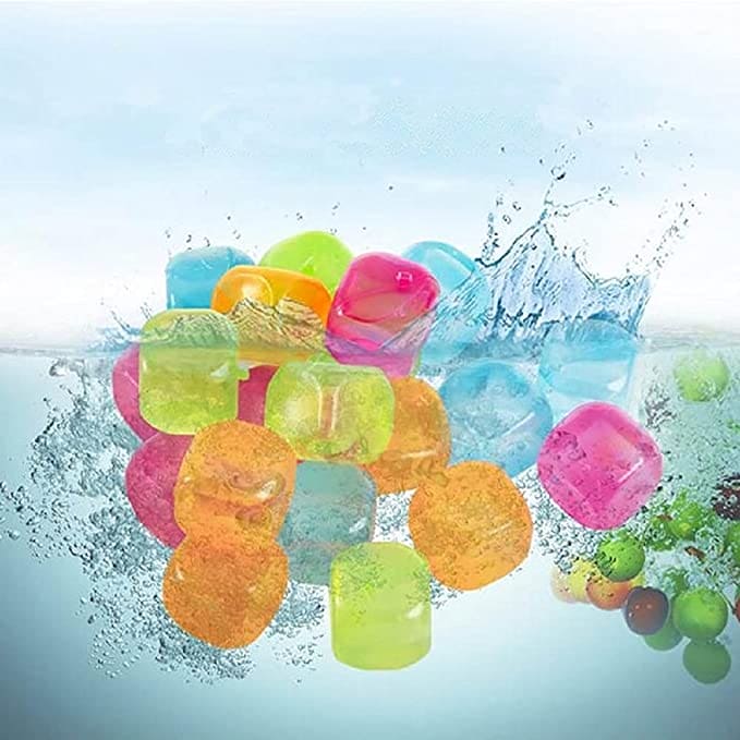 Reusable Ice Cubes, Freezable Ice Cubes, Plastic Non Diluting Ice Cubes, Reusable Washable Ice Cubes for Picnic Camping, Portable Ice Cube Cooler For Drinks, Refresh Cocktail Party Physical Cooling Tool