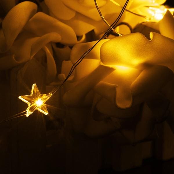 Star Snow String Lights, Led Star Lights,  Star Fairy Lights