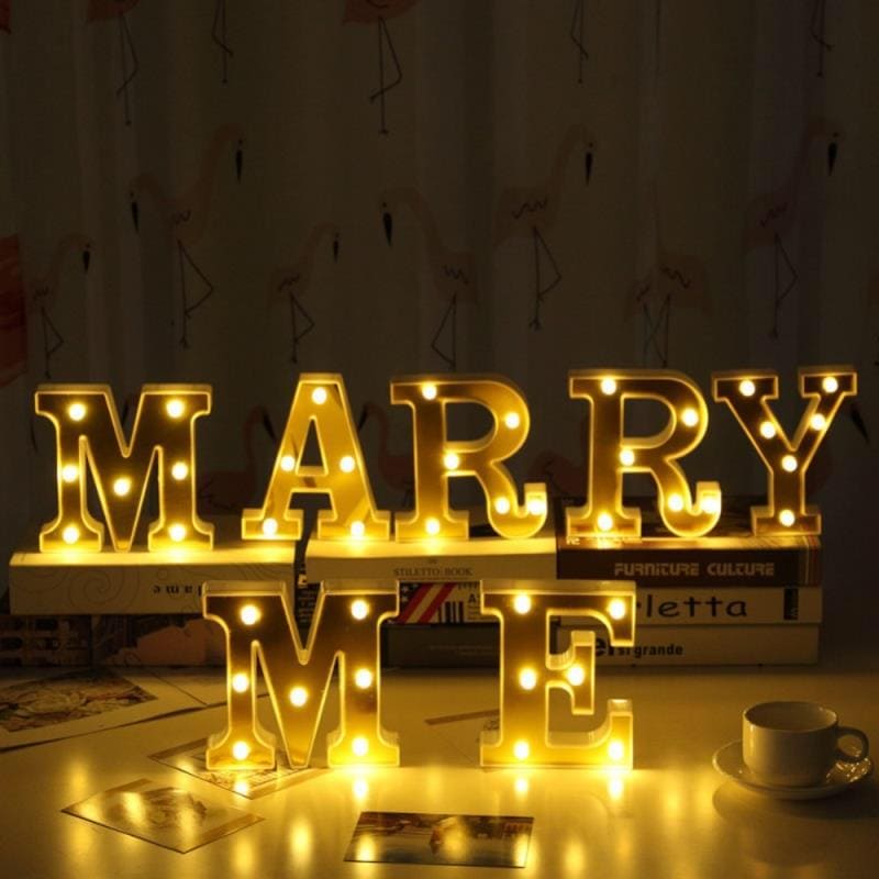 Gold Plated Led Letters, Alphabet Led Letter Lights, A To Z Light Up Letters Sign Night Light