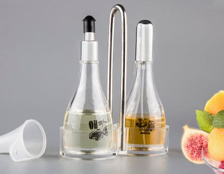 Set Of 2 Acrylic Oil Vinegar Dispenser, Kitchen Cooking Olive Oil Bottle, Transparent Oil Pouring Bottle, Barbecue And Kitchen Oil Dispenser, Oil Funnel Bottle