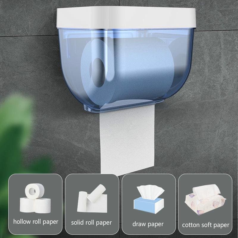 Wall Mounted Sticking Tissue Holder, Punch-free Toilet Paper Holder Box, Waterproof Napkin Shelf Organizer, Paper Towel Case, Mobile Phone Storage Shelf Tray, Kitchen Bathroom Tissue Dispenser