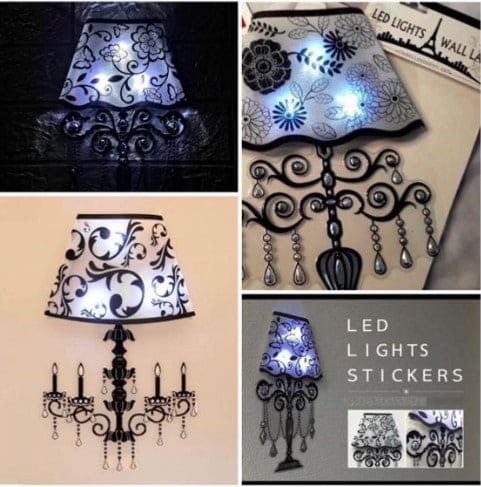 Wall LED Light Lamp Sticker, 3D LED Wall Light Night Lamp, Background Decorations LED Lamp