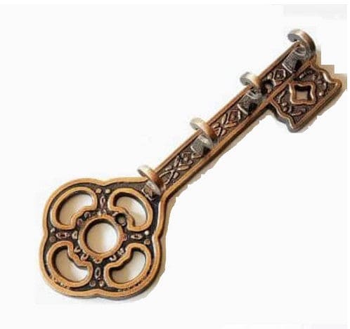 Cast Iron Key Design Keys Holder, Key Shaped Wall Mounted K Wall Mounted 4 Hooks Key Holder, Car Key Bike Key Holder Home Key Holder