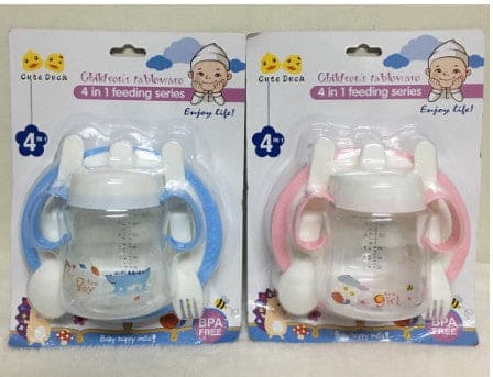 4 In 1 Baby Feeding Spoon, Baby Bowl With Fork And Spoon And Drinking Cup, Feeding Series Training Set
