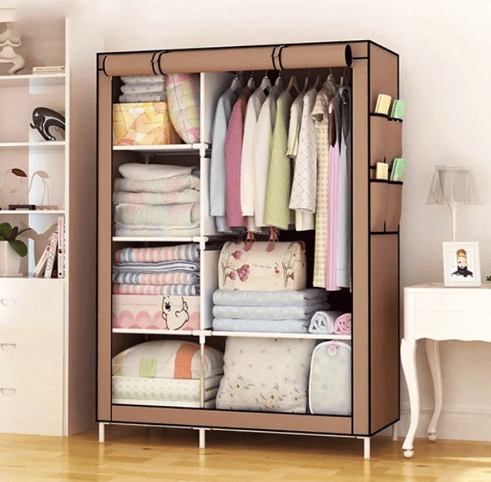 Non-woven Wardrobe, Portable Closet Organizer, Clothes Storage Organizer, Fabric Storage Shelf Wardrobe, Folding Closet Wardrobe