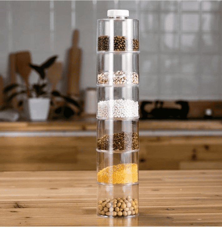 Stackable Spice tower, Stackable Storage Jar Spice Storage Boxes, Transparent Seasoning Cans