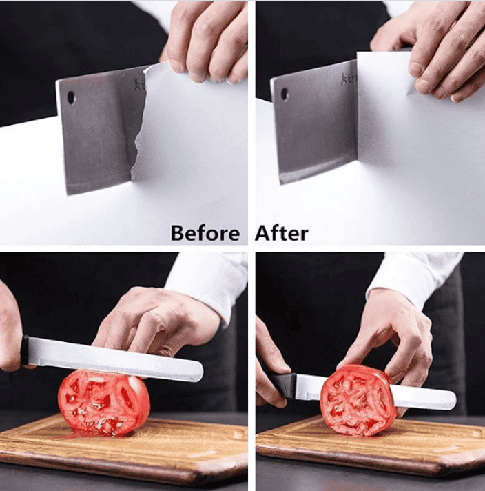Knife Sharpener for Kitchen Knifes, Steel Stage Knife Sharpening Kit, Manual Sharpening Tool