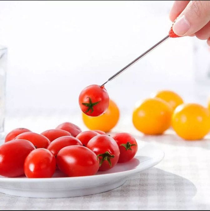 6pcs/Set Snack Cake Dessert Food Fork, Stainless Steel Cute Creative Party Decoration Fruit Fork, Food Picks Forks For Kids