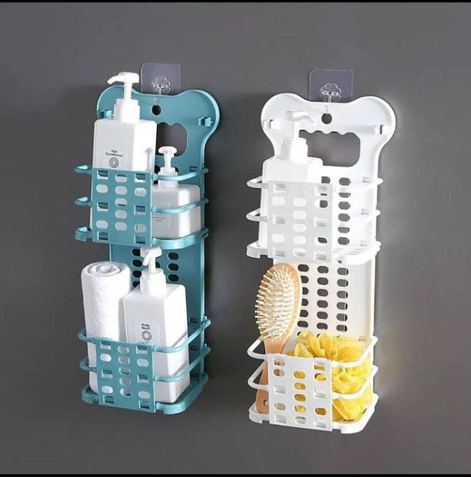 Wall Mounted Folding Bathroom Organizer, Portable Hanging Foldable Basket, Bathroom Wall Shelf, Multipurpose Storage Basket